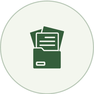 Folder with documents icon on dark background.